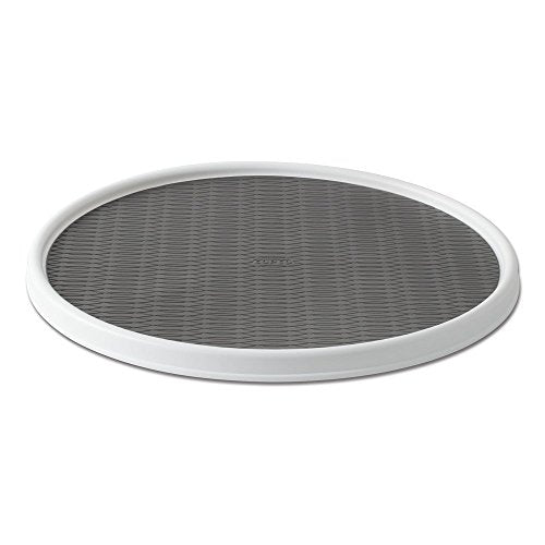 Copco 18-Inch Lazy Susan Turntable Organizer, Non-Skid Pantry or Cabinet Spinner for Spices, Condiments, and Bottles, Durable White/ Gray Design - color: White/Gray