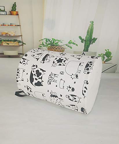 KUNRO Kids Laundry Hamper Clothes Gift Basket Storage Laundry Baskets Organizer Bin with Handles for Nursery Room (Cow) - color: Cow zoo
