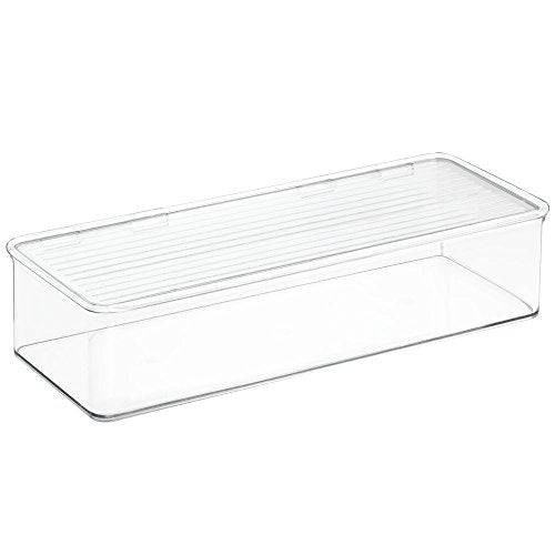 mDesign BBQ Grill Accessories Organizer Box for Cooking Utensils - Clear