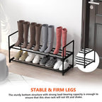 Hsscblet 2 Tier Metal Shoe Rack,Adjustable Shoe Shelf Storage Organizer,Stackable Boot & Shoe Storage,for Entryway,Hallway,Closet,Black - size: 2-Tier