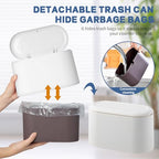 LTWQLing Mini Trash Can with Lid - Removable Small Garbage Can, Tiny Plastic Trash Bin, Pop Up Countertop Wastebasket, Counter Garbage Lint Bin for Bathroom,Office,Kitchen,Desk,Coffee Table(White) - color: White