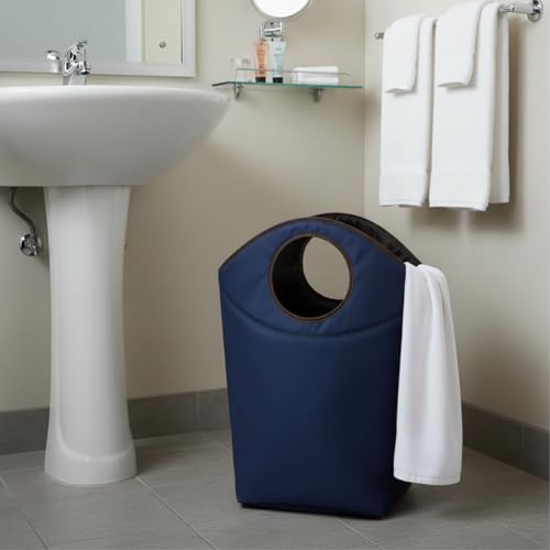 Foldable Storage Hamper Bag with Soft Padded Handle, 18x17x9.5inch Multi-Purpose Oxford Fabric Laundry Basket, Collapsible Storage Bag for Home, Bedroom, Dormitory, Travel & Outdoor - color: Blue, size: 17"L x 9.5"W x 18"H