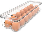 Utopia Home Egg Container With Lid and Handle for Refrigerator - Pack of 1 - Clear Stackable Egg Holder for Kitchen Storage and organization - size: Pack of 1