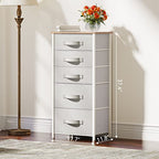YITAHOME 5 Drawers Dresser - Fabric Dresser, Organizer Unit for Living Room, Closets(Pink) - color: Pink, style: 5-Drawer