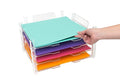 We R Memory Keepers 12x12 Inch Paper Trays, for Storing Paper, Embellishments, Tools, and More, Organization System, 4-Pack of Acrylic Trays, Easy Assembly, and Storage