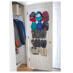 Evelots Over the Door 5-Tier Shoe & Hat Rack for Closet Door - Heavy Duty Metal Closet Organizer - Holds upto 12 Pairs of Shoes, 40 Cap or Accessories
