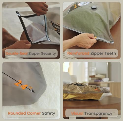 Vacbird Rechargeable Wireless Pump Travel Storage Bags Set - 25 Pack Portable Space Saver Bags for Travel & Home - Vacuum Compression Packing Seal for Clothes, Blankets, Seasonal Storage - size: 25 Combo Set