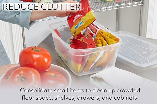 Rubbermaid Cleverstore 6 Qt Clear Storage Bins with Lids, 12-Pack, Stackable, BPA-Free, Made in USA - size: 6 Qt - 12 Pack