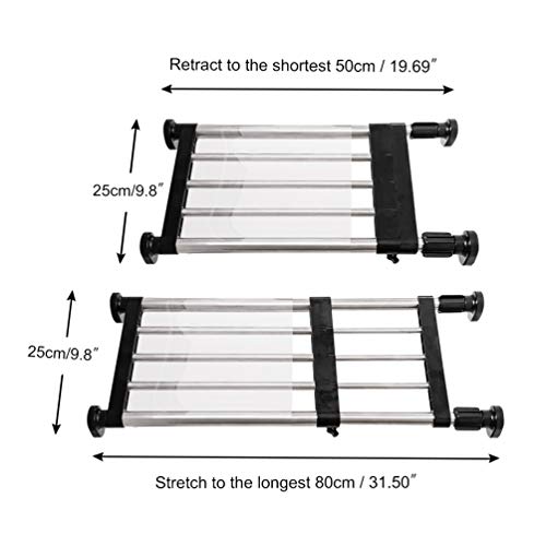 BAOYOUNI Expandable Closet Shelf Tension Rod Clothes Hanger Storage Rack Adjustable DIY Shelving Unit Cabinet Kitchen Bathroom Divider Separator Organizer, Black - color: Black, 1pc (5-bar Telescopic), size: Recommended Use Length: (19.69-31.5) IN