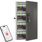 96-Key Smart Key Lock Box Wall Mount – Commercial Key Cabinet with App, Keypad, Bluetooth & WiFi Unlock (Sold Separately), Access Log Tracking, Key Management System for School, Office - size: 96 Key(Smart)
