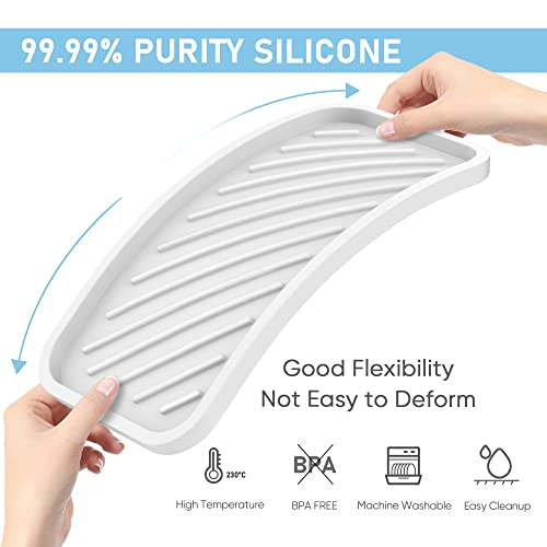 EG-SIPRO Silicone Sink Organizer Tray, WHWH Color, Unisex, 2-Pack - color: Whwh, size: 10×5.2inch