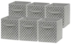 Simple Houseware 11-Inch Foldable Cube Storage Organizer Bin, Geometric Grey, 6 Pack - color: Grey - Geometric