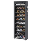 UDEAR 10-Tier Free Standing Shoe Rack Sturdy Shoe Rack Organizer for Closet Entryway Stackable Shoe Shelf with Dustproof Cover,Grey - color: Grey