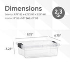 Superio 2.3 Qt Clear Plastic Storage Bin with Lid, Non-Toxic, BPA Free, Odor Free, Organizer Storage Box, Stackable Plastic Tote for Home, Garage, School, and Office, X-Small - size: 2.3" x 2.3" x 2.3"