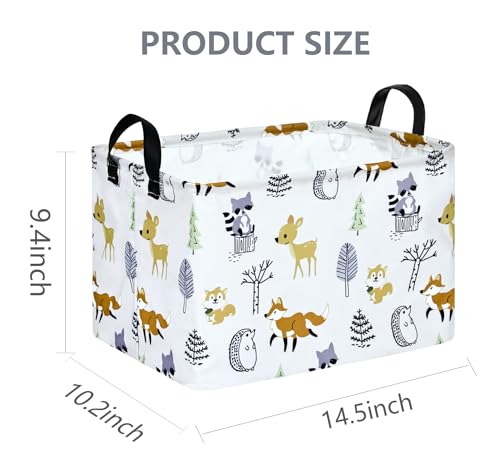 Baby Hamper Girls Storage Basket Collapsible Canvas Women Organizer Bin Gift Shelf Baskets for Home and Outdoor Room Decor - color: animal