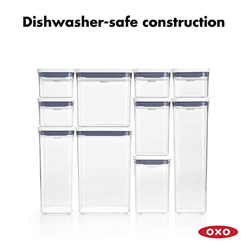 OXO Good Grips POP Container - Slim Rectangle Mini 0.4 Qt - color: White, size: 0.4 Qt - Rectangle