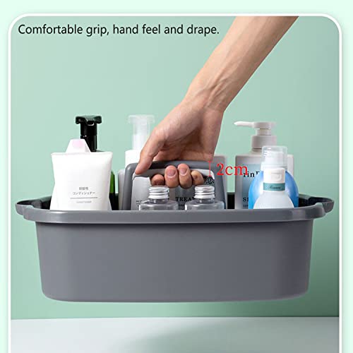 Haundry Large Cleaning Caddy with Handle, Tool Storage Basket Organizer, Sturdy Pail Bucket Organizer, Household Bucket for Cleaning Supplies - Gray - color: Grey