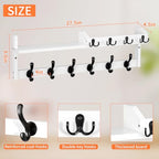 Coat Rack Wall Mount with Shelf, 27.5" Entryway Wall Hanging Shelf, Coat and Key Hanger with 10 Dual Hooks, Mail Organizer and Key Holder Hat Rack for Wall, Wood Coat Hooks with Storage - color: White