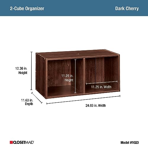 ClosetMaid Cubeicals 2-Cube Storage Shelf Organizer - Stackable or Wall-Mountable, Easy Assembly, Dark Cherry Finish - color: Dark Cherry, size: 2-Cube