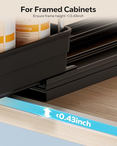 Nieifi Spice Organization for Cabinet-Vertical Spice Rack Pull Out-Spice Rack Organizer for Cabinet-8-1/4 inch Wide-Seasoning Kitchen Organizer-8.26" W x 10.6" D x 8.7" H-2 Pack-2 Tier - color: Black, size: 8-1/4" - 2 Pack