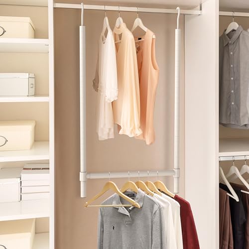Simple Houseware Adjustable Closet Hanging Rod, White - color: White, size: 1 Pack