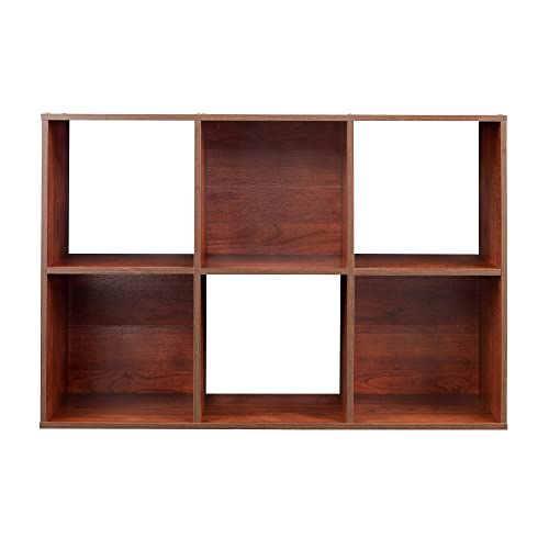 ClosetMaid Cubeicals 6 Cube Storage Shelf Organizer Bookshelf, Stackable, Vertical Or Horizontal, Easy Assembly, Wood, Dark Cherry Finish - color: Dark Cherry, size: 6-Cube