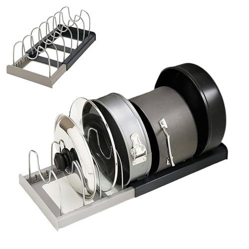 Pot Lid Rack and Baking Pan Cookware Storage Organizers Inside Cabinet for Under Cabinet