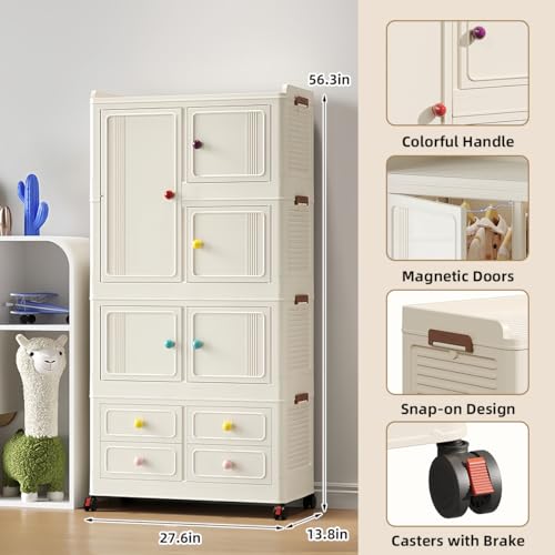 Stackable Storage Bins with 4 Drawers, 314QT Foldable Storage Cabinet with Wheels & Lids, Large Capacity Closet Organizers and Storage for Home, Apartment, Dorm, Closet - Easy No-Tool Assembly - size: Style B