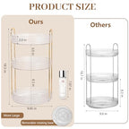 Rotating Makeup Organizer for Vanity, 3 Tier Perfume Skincare Storage for Women, Bathroom Counter Organizer, 360° Spinning Cosmetic Holder for Dresser Countertop, Clear - size: 3 Tier (Standard)