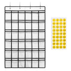 SAVERHO 36 Clear Pockets Classroom Pocket Chart for Cell Phones, Pocket Chart for Calculator Phone Holder with 36 Number Stickers and Hooks (White) - color: White-1pack of 36pockets