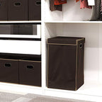 Simple Houseware Foldable Laundry Hamper Basket with Lid, Brown - color: Bronze