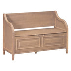 Knocbel Rustic Entry Storage Bench with Hidden Compartments and Removable Cushion, Wooden Entryway Hallway Foyer Shoe Bench Bedroom End of Bed Bench, 250lbs Weight Capacity (Brown) - color: Brown