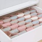 Poeland Drawer Divider Organizer Adjustable DIY Grid Honeycomb Drawer Divider for Underwear Belt Scarf Socks Pink 2 Pack - color: Pink(2pack)