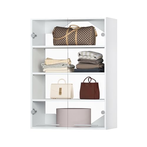 ROOMTEC Modular Closet System Glass Door Pair Set, Clear Frameless Tempered Glass Panels, Add-On for Medium Hanging, Short Tower & Shoe Shelf Units, 35.83" H × 25.5" W - size: Frameless Glass Door – 25.5"W x 35.83"H