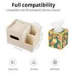 Leather Square Tissue Box Cover with Storage Tray,Cube Tissue Box Holder,Modern Facial Paper Organizer with Remote Control Holder for Bathroom,Vanity Countertop,End Table NightStand Home Office.Beige - color: Beige
