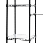 Amazon Basics Expandable Metal Hanging Closet Organizer System with Storage Shelves, Adjustable, Easy to Assemble, 57-80"L x 14"W x 72"H, Black - color: Black