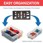 Akro-Mils 26-Drawer Plastic Drawer Storage Cabinet for Garage Organization, Bead Organizer, Building Bricks Storage, Teacher Toolbox, Makeup Organizer, 20" W x 6" D x 10" H, 10726 Black - size: 26-Drawer
