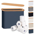 efluky Toilet Paper Basket with Lid, Toilet Paper Organizer for Bathroom, Free Standing Toilet Paper Holder with Storage, Blue - color: Blue
