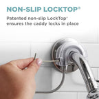 Zenna Home Rustproof Hanging Shower Caddy, Over the Shower Head Caddy with 2 Shelves and Built In Hooks, Aluminum Bathroom Hanging Organizer, Satin Chrome - color: Satin Chrome