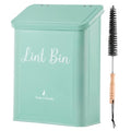 SUBEKYU Metal Magnetic Lint Bin for Laundry Room, Wall Mounted Lint Box Holder with Lid for Dryer, Light Green - color: TiffanyBlue