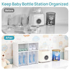 Vtopmart 2 Pack Stackable Storage Drawers, Plastic Organizers Bins for Baby Bottles, Skincare, Beauty Supplies, Ideal for Vanity, Bathroom, Kitchen Countertop, Cabinet Orga - style: 2pack High White