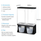 Conworld Laundry Detergent Dispenser, Wall-Mounted Scent Booster Beads Dispenser for Laundry Organizer, Laundry Beads Container, Rice Dispenser, Black - color: D-Black