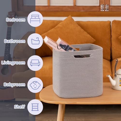 OIAHOMY Storage Cubes, 13 Inch Cube Storage Organizer, Collapsible Storage Bins, Baskets for Organizing, Storage Bins for Shelves-Grey, 2-PACK - color: Grey, size: 2Pcs-13*13*13inch