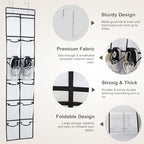 GOMAJI 12 Large Pockets Over Door Hanging Shoe Organizer, White - color: White
