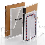 SANRUI 2-Pack Acrylic Magazine File Holder Desk Organizer Magazine Rack, Clear, Vertical File Sorter Holders, 9.45" D x 3.54" W x 10.24" H - style: Modern