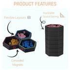 Magnetic Board Game Storage Trays, Hexagonal Modular Organizer, Flexibility Customize Layout Tray Accessory, Holds Tabletop Bits, Components, Pieces, Dices (7-Pack)
