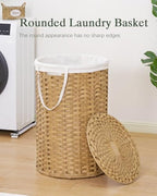 SETVSON Large Laundry Hamper Laundry Basket Round 34.3 Gal (130 L) Handwoven Wicker Laundry Baskets Rattan Laundry Basket with Laundry Bag Handles 2 Mesh Bags for Living Room Bedroom Natural - color: Natural, size: 130L