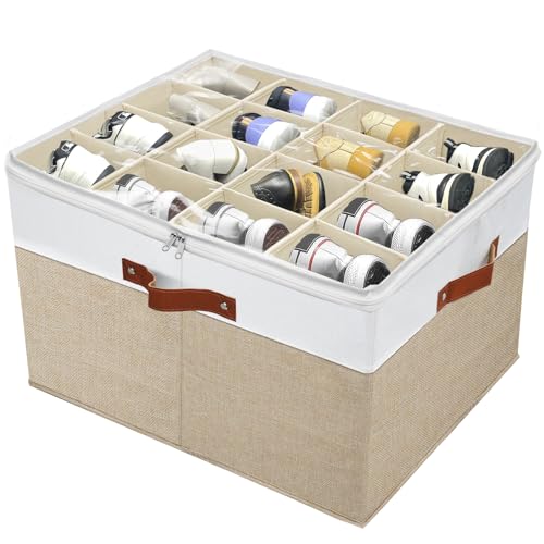 Shoe Storage Organizer for Closet,Stackable Shoe Storage Box for Entryway,Cube Storage Cabinet,Organizador De Zapato,Folding House Container with Clear Cover,Portable Holder Shoe Rack(Brown) - color: Brown