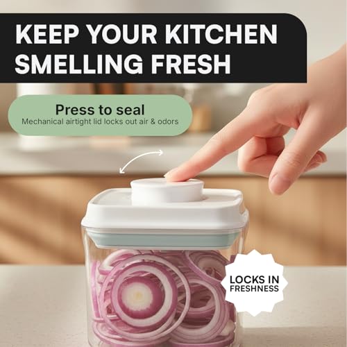 Bop Top Airtight Food Storage Containers with Lid Multi Pack | Kitchen Canister Sets | Air Tight Pantry Container | Pop Top Dry Food Storage Containers for Snacks, Sugar, Flour, Baking, Cereal, Pasta - color: Set of 2