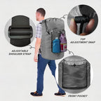 Laundry Bag with Shoulder Straps and Mesh Pocket Laundry Backpack Large Portable Laundry Hamper for College Laundromat Apartment (Gray) - color: Gray